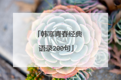 韩寒青春经典语录200句