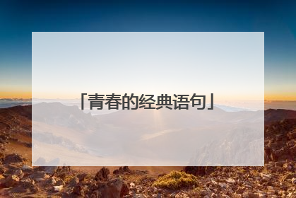 青春的经典语句