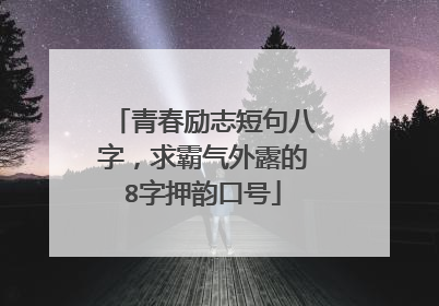 青春励志短句八字，求霸气外露的8字押韵口号