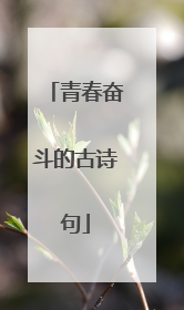 青春奋斗的古诗句