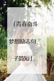 青春奋斗梦想励志句子简短