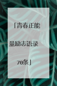 青春正能量励志语录70条