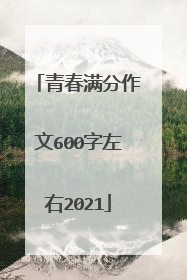 青春满分作文600字左右2021