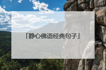 静心佛语经典句子