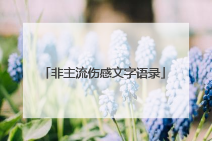 非主流伤感文字语录