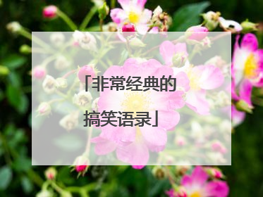 非常经典的搞笑语录