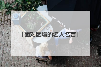面对困境的名人名言