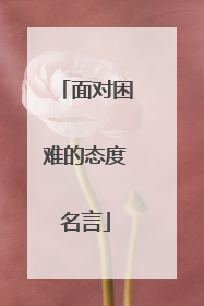 面对困难的态度名言