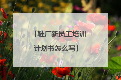 鞋厂新员工培训计划书怎么写