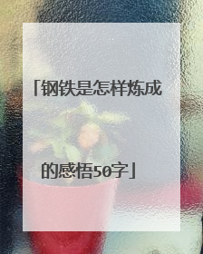 钢铁是怎样炼成的感悟50字