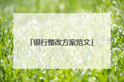 银行整改方案范文