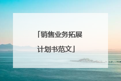 销售业务拓展计划书范文