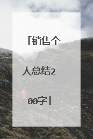 销售个人总结200字