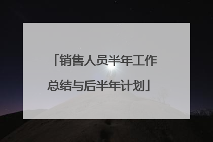 销售人员半年工作总结与后半年计划