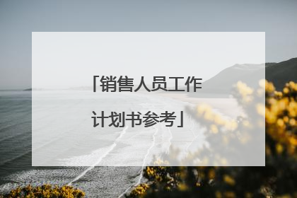 销售人员工作计划书参考