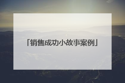 销售成功小故事案例