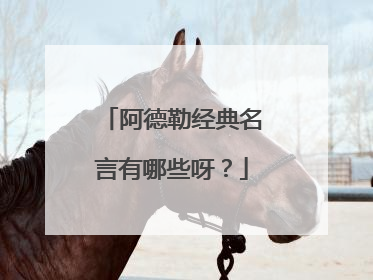 阿德勒经典名言有哪些呀？