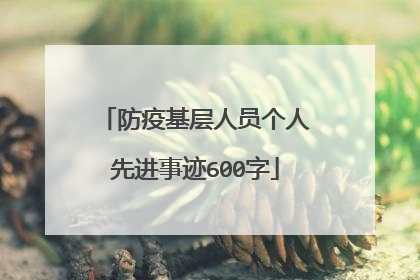 防疫基层人员个人先进事迹600字