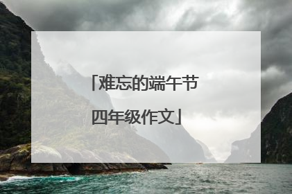 难忘的端午节四年级作文