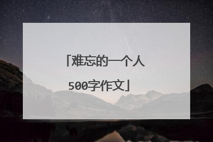 难忘的一个人500字作文