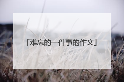 难忘的一件事的作文