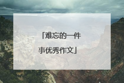 难忘的一件事优秀作文