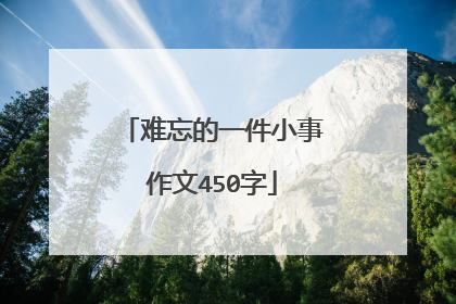 难忘的一件小事作文450字