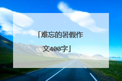 难忘的暑假作文400字