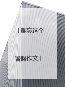 难忘这个暑假作文