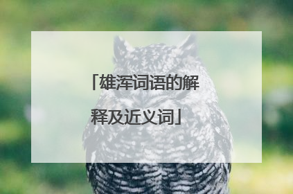 雄浑词语的解释及近义词