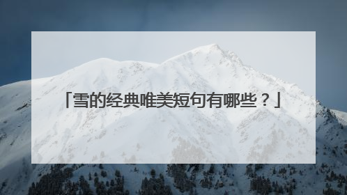 雪的经典唯美短句有哪些？