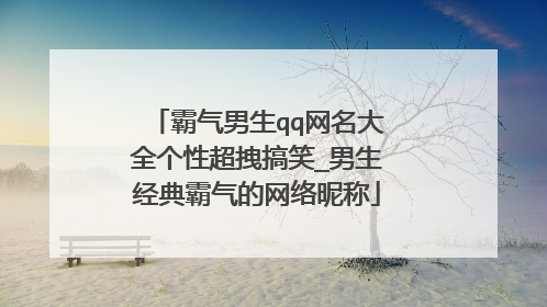 霸气男生qq网名大全个性超拽搞笑_男生经典霸气的网络昵称