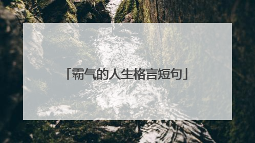 霸气的人生格言短句