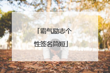 霸气励志个性签名简短