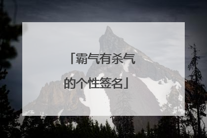 霸气有杀气的个性签名