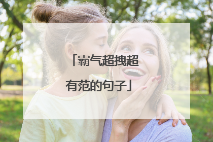 霸气超拽超有范的句子