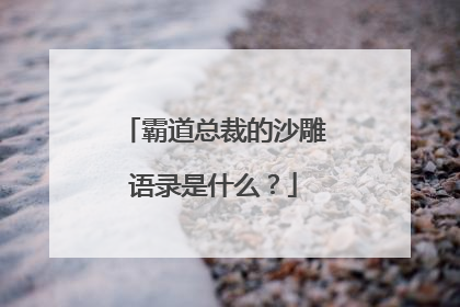 霸道总裁的沙雕语录是什么？