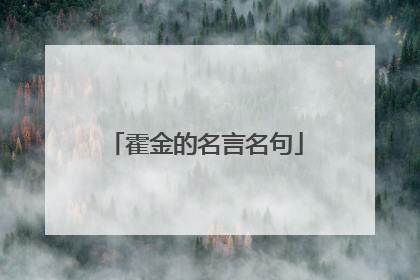 霍金的名言名句