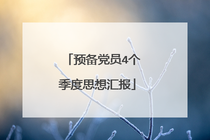 预备党员4个季度思想汇报