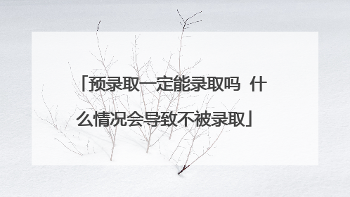预录取一定能录取吗 什么情况会导致不被录取
