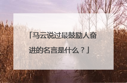 马云说过最鼓励人奋进的名言是什么？