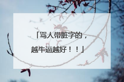 骂人带脏字的,越牛逼越好!!
