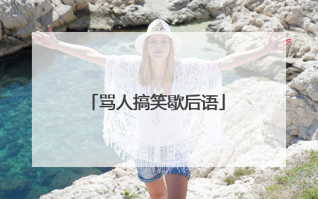 骂人搞笑歇后语