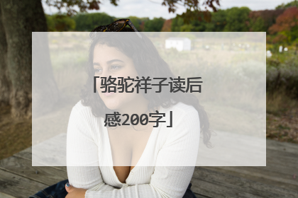 骆驼祥子读后感200字