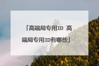 高端局专用ID 高端局专用ID有哪些