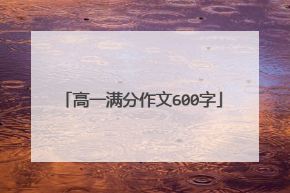 高一满分作文600字