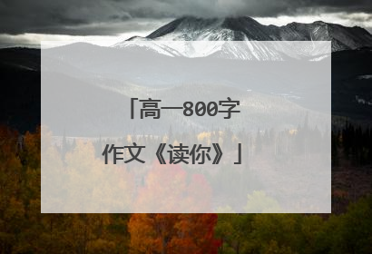 高一800字作文《读你》