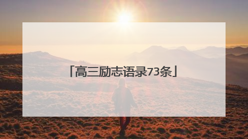 高三励志语录73条