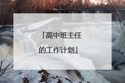 高中班主任的工作计划