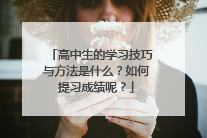 高中生的学习技巧与方法是什么？如何提习成绩呢？